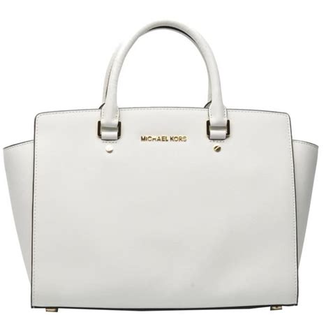 sacs à main michael kors blanc|michael kors large satchel bag.